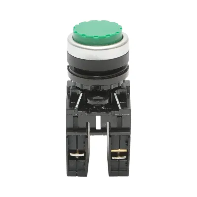 Pulsante convesso con ritorno 1NO+1NC verde, 10A/600V AC, 1A/250V DC LA42 Breckner Germany - immagine 2