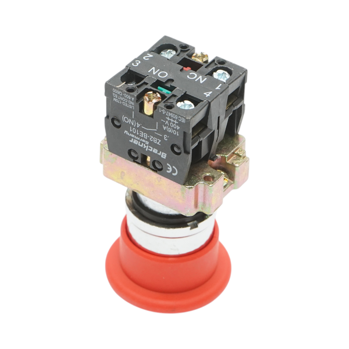 Pulsante di arresto di emergenza rosso 40mm, 1NO+1NC, 400V/10A, LAY5 Breckner Germany - immagine 4