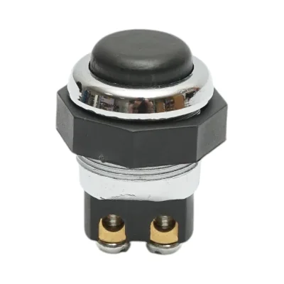 Pulsante di avviamento 12V/10A–24V/5A nero con 2 pin universale