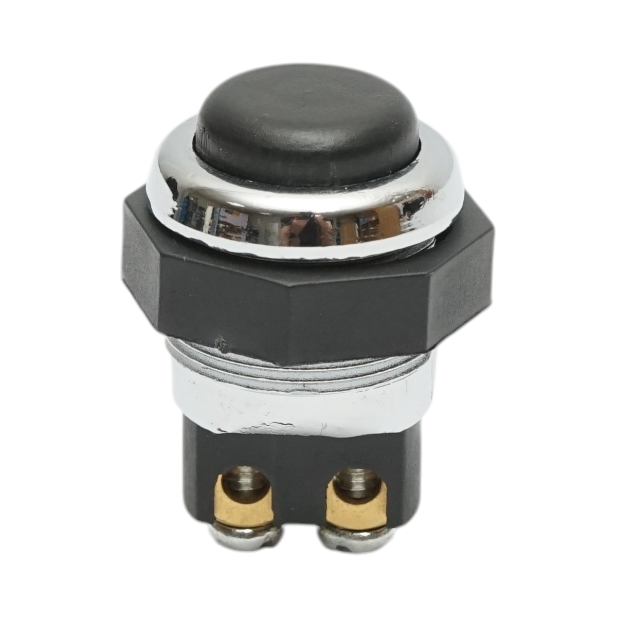 Pulsante di avviamento 12V/10A–24V/5A nero con 2 pin universale