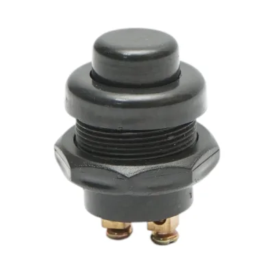 Pulsante di avviamento 12V/10A–24V/5A nero con 2 pin universale