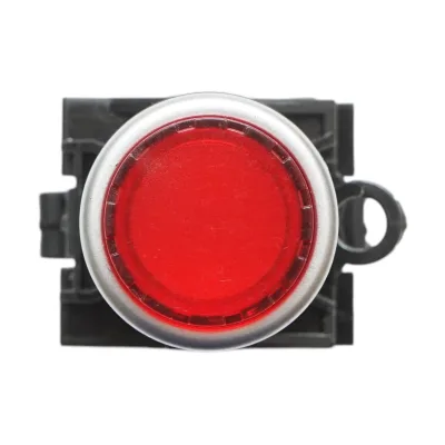 Pulsante di comando convesso illuminato 24V AC/DC LED rosso con ritorno 1NO+1NC, 10A/600V AC, 1A/250V DC LA42 Breckner Germany - immagine 3