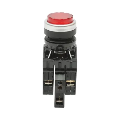 Pulsante di comando convesso illuminato LED 24V AC/DC rosso con ritorno 1NO+1NC, 10A/600V AC, 1A/250V DC TA42 Breckner Germany - immagine 2