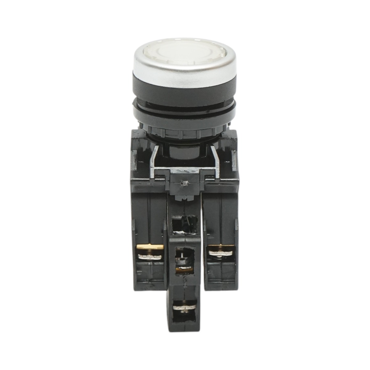 Pulsante di comando illuminato 220V AC LED bianco con ritorno 1NO+1NC, 10A/600V AC, 1A/250V DC LA42 Breckner Germany - immagine 2