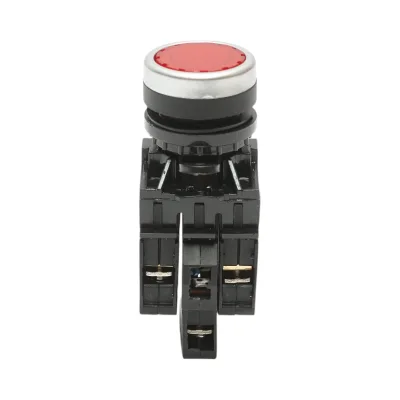 Pulsante di comando illuminato 220V AC LED rosso con ritorno 1NO+1NC, 10A/600V AC, 1A/250V DC LA42 Breckner Germany - immagine 2