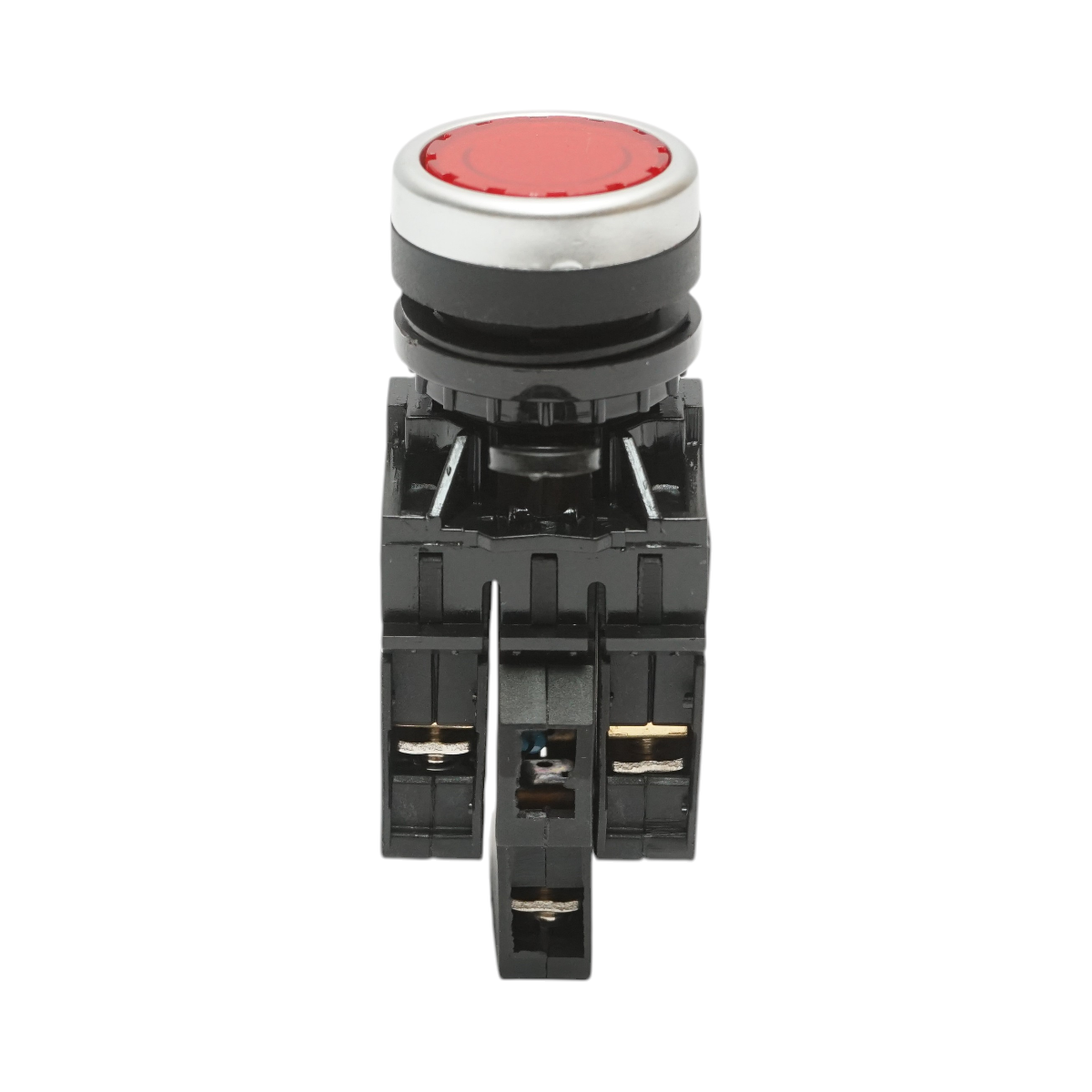 Pulsante di comando illuminato 220V AC LED rosso con ritorno 1NO+1NC, 10A/600V AC, 1A/250V DC LA42 Breckner Germany - immagine 2