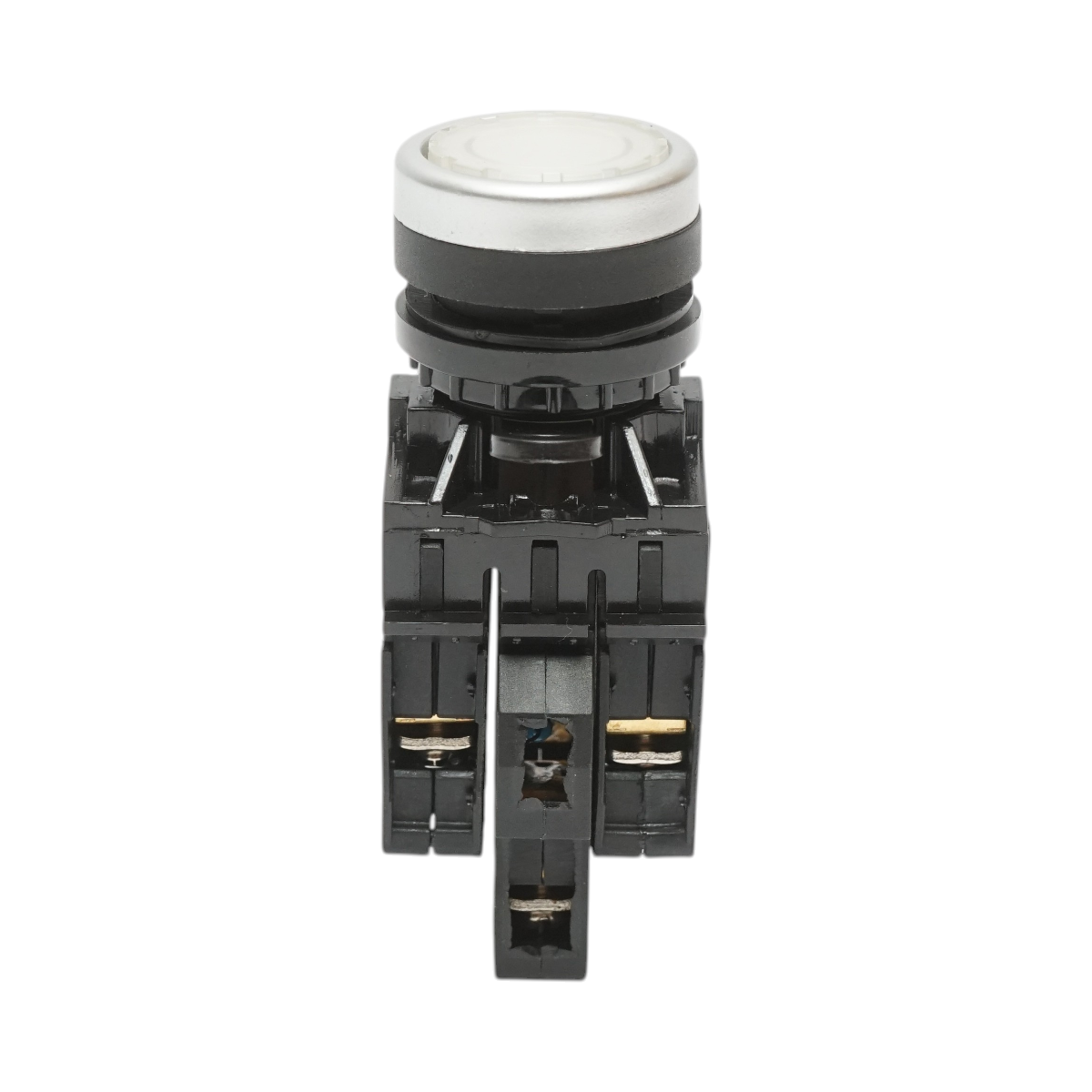 Pulsante di comando illuminato 24V AC/DC LED bianco con ritorno 1NO+1NC, 10A/600V AC, 1A/250V DC LA42 Breckner Germany - immagine 2