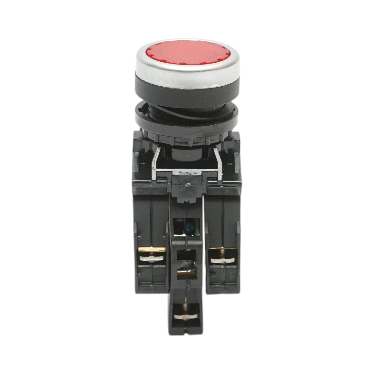 Pulsante di comando illuminato 24V AC/DC LED rosso con ritorno 1NO+1NC, 10A/600V AC, 1A/250V DC LA42 Breckner Germany - immagine 2