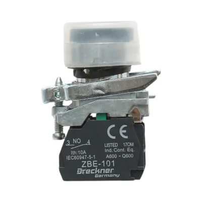 Pulsante di comando nero con cappuccio protettivo 22 mm, 1NO, TB4-BP21, IP65 Breckner Germany