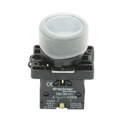 Pulsante di comando nero con coperchio protettivo 1NO, 400V/10A, LAY5-EP21, IP65 Breckner Germany