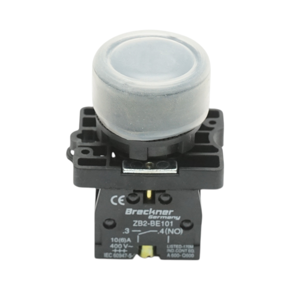 Pulsante di comando nero con coperchio protettivo 1NO, 400V/10A, LAY5-EP21, IP65 Breckner Germany
