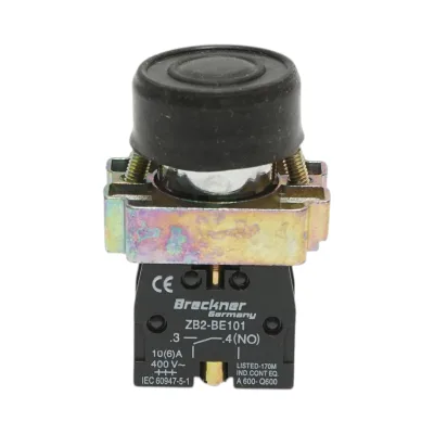 Pulsante di comando nero con protezione IP65, 1NO, 400V/10A, LAY5 Breckner Germany