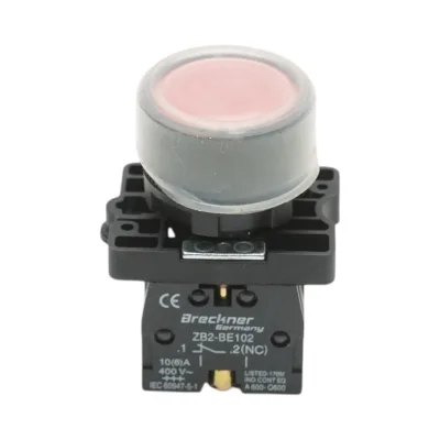 Pulsante di comando rosso con coperchio protettivo 1NC, 400V/10A, LAY5-EP42, IP65 Breckner Germany