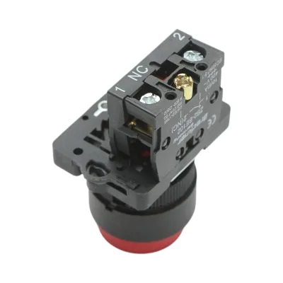 Pulsante di comando STOP convesso rosso con ritorno 1NC, 400V/10A, LAY5 Breckner Germany - immagine 4