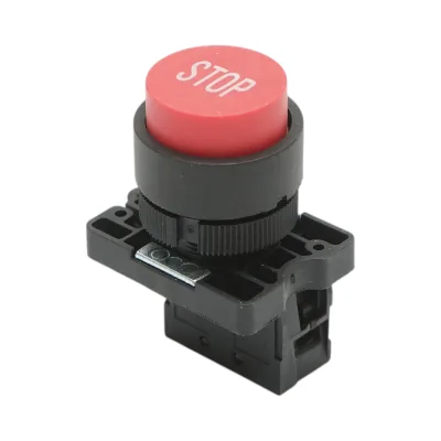 Pulsante di comando STOP convesso rosso con ritorno 1NC, 400V/10A, LAY5 Breckner Germany - immagine 3