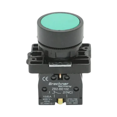 Pulsante di ritorno verde 1NO+1NC, 400V/10A LAY5