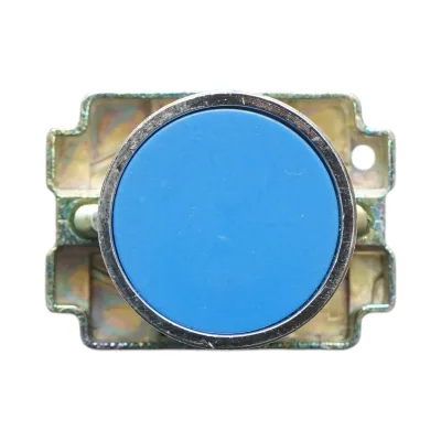 Pulsante in metallo blu con ritorno 1NO+1NC, 400V/10A, LAY5 Breckner Germany - immagine 3