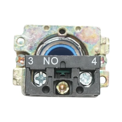 Pulsante in metallo blu con ritorno 1NO, 400V/10A, LAY5 Breckner Germany - immagine 3