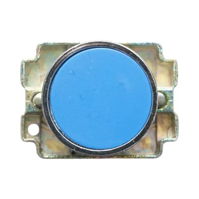 Pulsante in metallo blu con ritorno 1NO, 400V/10A, LAY5 Breckner Germany - immagine 2