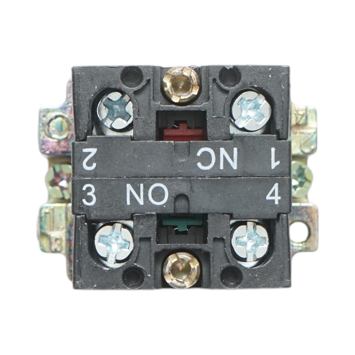 Pulsante in metallo nero con ritorno 1NO+1NC, 400V/10A, LAY5 Breckner Germany - immagine 4