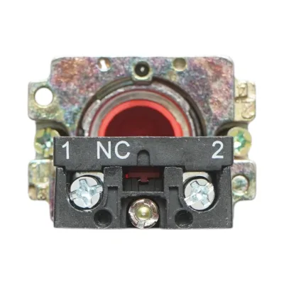 Pulsante in metallo rosso con ritorno 1NC, 400V/10A, LAY5 Breckner Germany - immagine 3