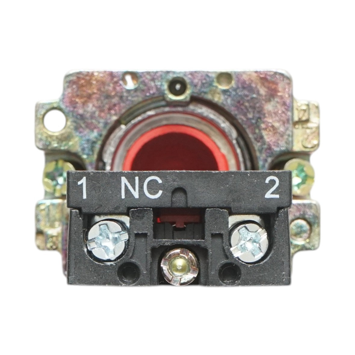 Pulsante in metallo rosso con ritorno 1NC, 400V/10A, LAY5 Breckner Germany - immagine 3