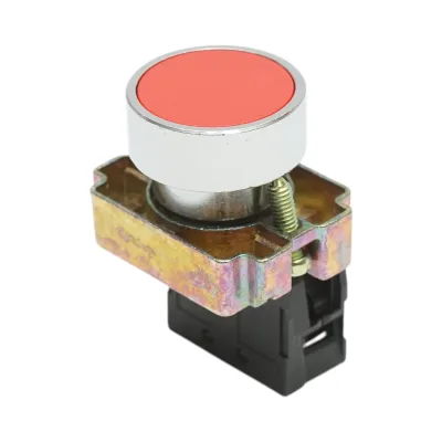 Pulsante in metallo rosso con ritorno 1NC, 400V/10A, LAY5 Breckner Germany - immagine 5