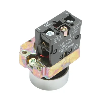 Pulsante in metallo rosso con ritorno 1NC, 400V/10A, LAY5 Breckner Germany - immagine 4