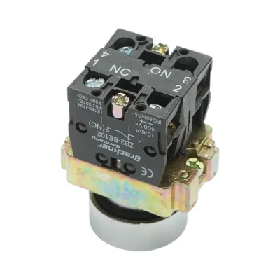 Pulsante in metallo rosso con ritorno 1NO+1NC, 400V/10A, LAY5 Breckner Germany - immagine 4