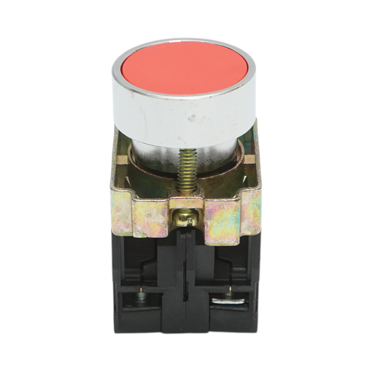 Pulsante in metallo rosso con ritorno 1NO+1NC, 400V/10A, LAY5 Breckner Germany - immagine 2