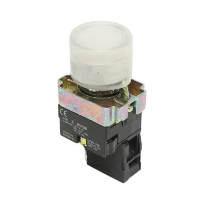 Pulsante indicatore LED bianco con protezione 1NC, 400V/10A, LAY5 Breckner Germany - immagine 5