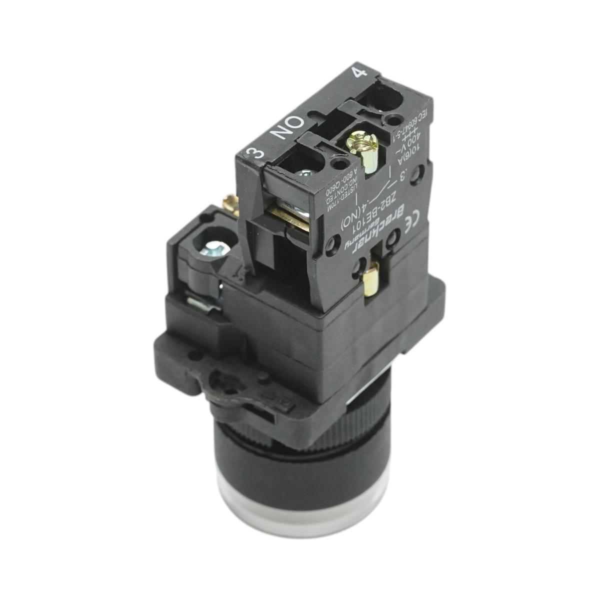 Pulsante indicatore LED bianco con resistenza integrata 1NO, 220V, LAY5 Breckner Germany - immagine 4