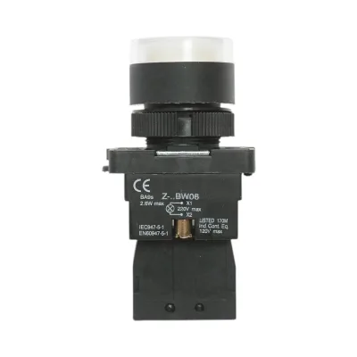 Pulsante indicatore LED bianco con resistenza integrata 1NO, 220V, LAY5 Breckner Germany - immagine 5