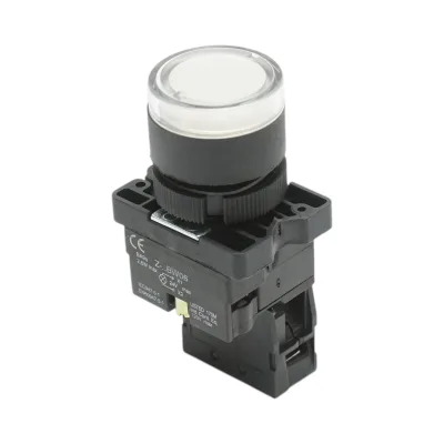 Pulsante indicatore LED bianco con resistenza integrata 1NO, 24V, LAY5 Breckner Germany - immagine 3
