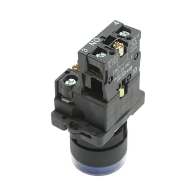 Pulsante indicatore LED blu con resistenza integrata 1NO, 220V, LAY5 Breckner Germany - immagine 4
