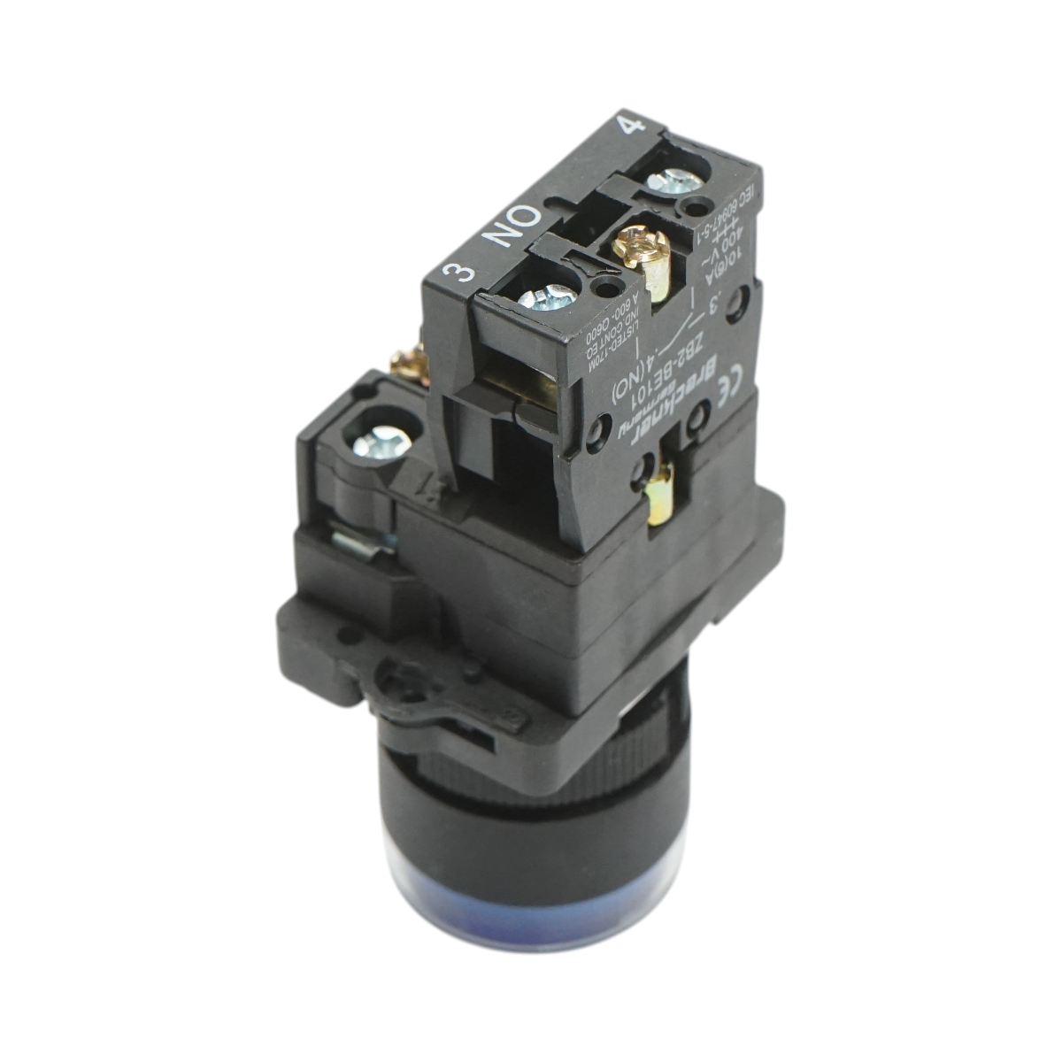 Pulsante indicatore LED blu con resistenza integrata 1NO, 220V, LAY5 Breckner Germany - immagine 4