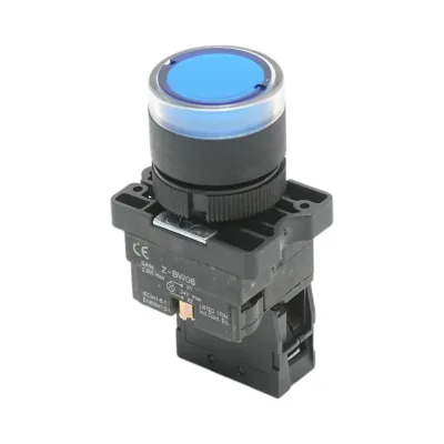 Pulsante indicatore LED blu con resistenza integrata 1NO, 24V, LAY5 Breckner Germany - immagine 5