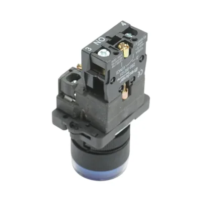Pulsante indicatore LED blu con resistenza integrata 1NO, 24V, LAY5 Breckner Germany - immagine 4