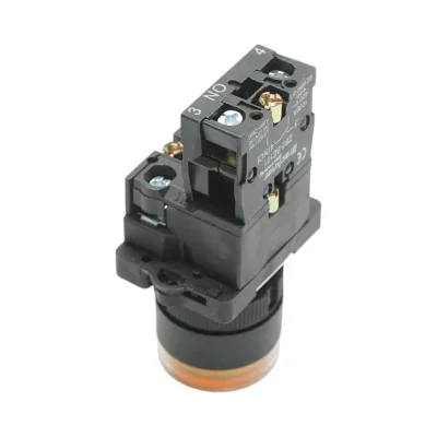 Pulsante indicatore LED giallo con resistenza integrata 1NO, 220V, LAY5 Breckner Germany - immagine 4