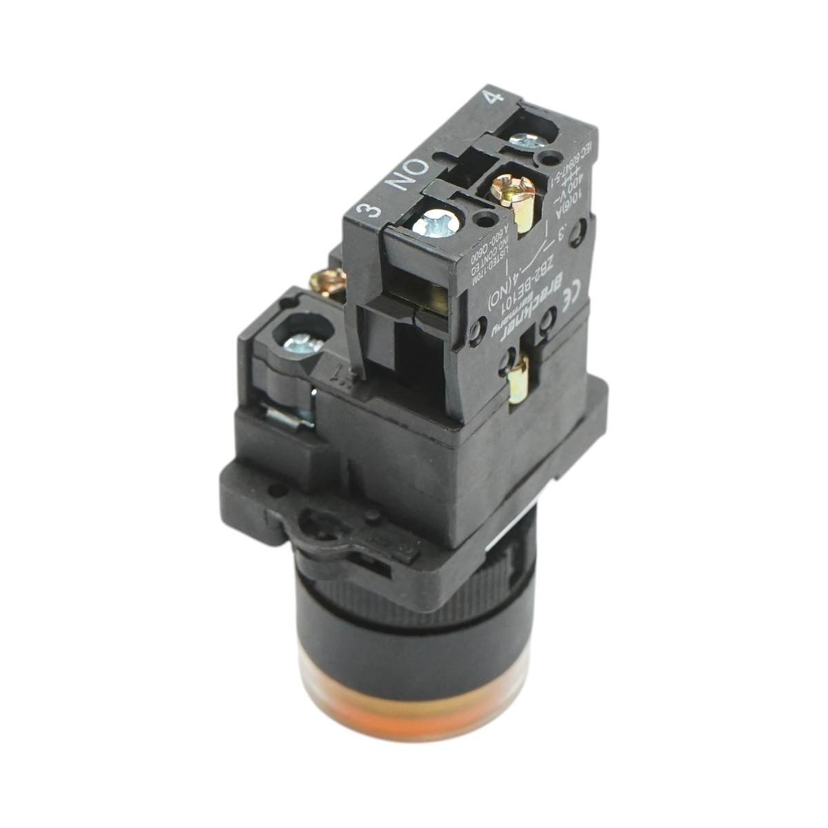Pulsante indicatore LED giallo con resistenza integrata 1NO, 220V, LAY5 Breckner Germany - immagine 4