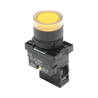 Pulsante indicatore LED giallo con resistenza integrata 1NO, 220V, LAY5 Breckner Germany - immagine 5