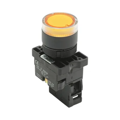 Pulsante indicatore LED giallo con resistenza integrata 1NO, 24V LAY5 Breckner Germany - immagine 3