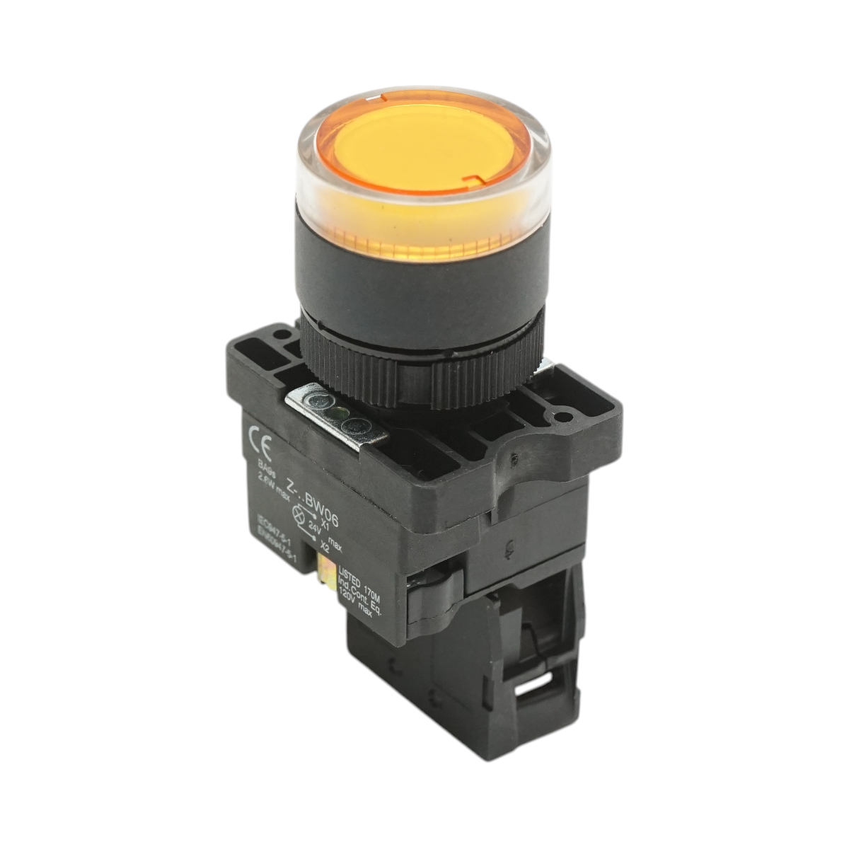 Pulsante indicatore LED giallo con resistenza integrata 1NO, 24V LAY5 Breckner Germany - immagine 3