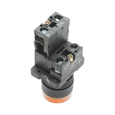 Pulsante indicatore LED giallo con resistenza integrata 1NO, 24V LAY5 Breckner Germany - immagine 4
