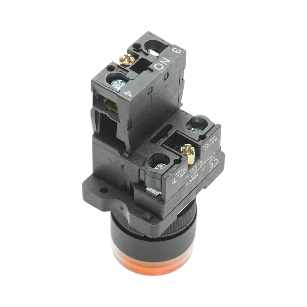 Pulsante indicatore LED giallo con resistenza integrata 1NO, 24V LAY5 Breckner Germany - immagine 4