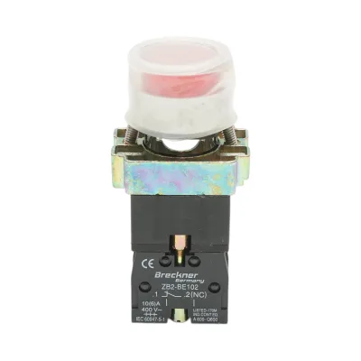 Pulsante indicatore LED rosso con protezione 1NC, 400V/10A, LAY5 Breckner Germany