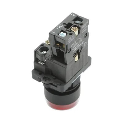 Pulsante indicatore LED rosso con resistenza integrata 1NC, 220V, LAY5 Breckner Germany - immagine 4