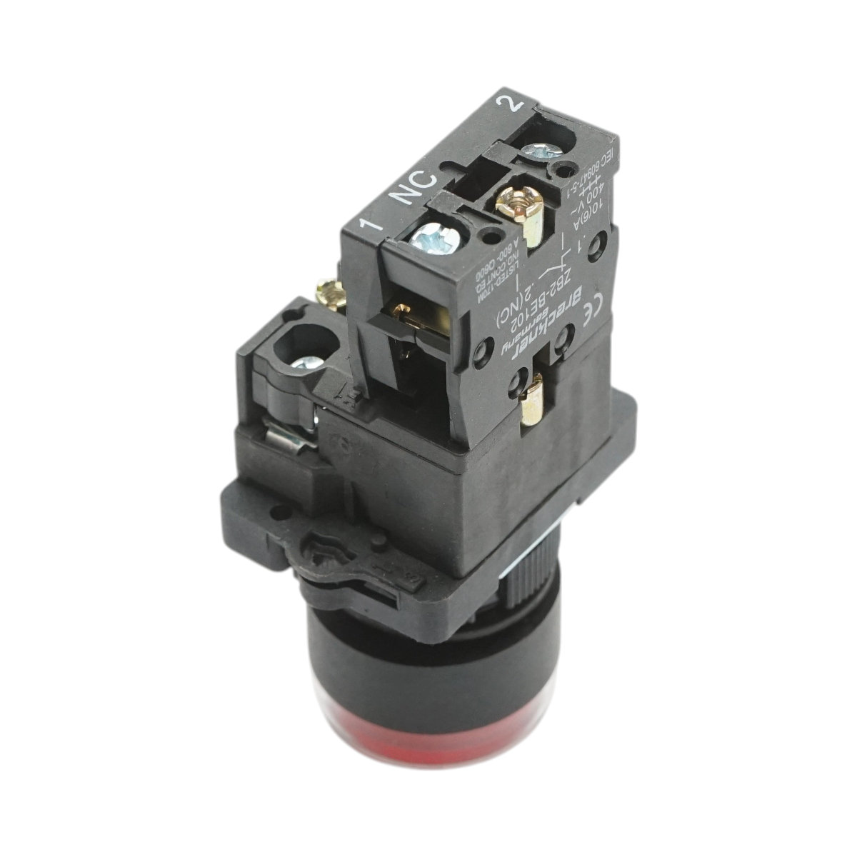 Pulsante indicatore LED rosso con resistenza integrata 1NC, 220V, LAY5 Breckner Germany - immagine 4