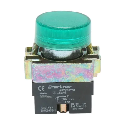 Pulsante indicatore LED verde 220V LAY5 Breckner Germany