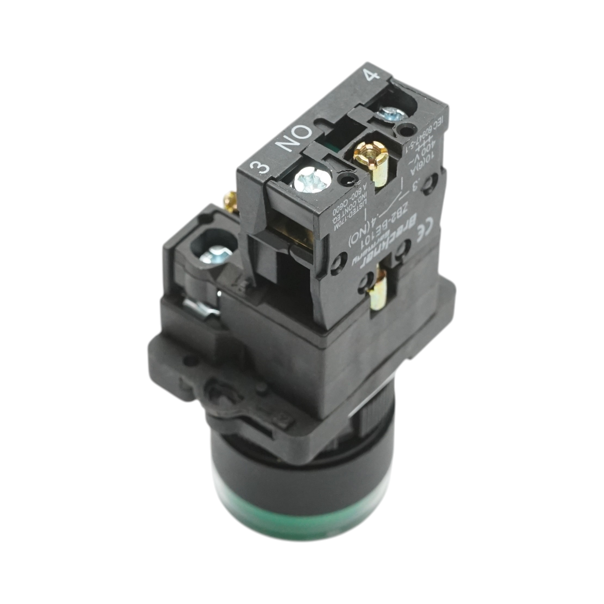Pulsante indicatore LED verde con resistenza integrata 1NO, 220V, LAY5 Breckner Germany - immagine 4
